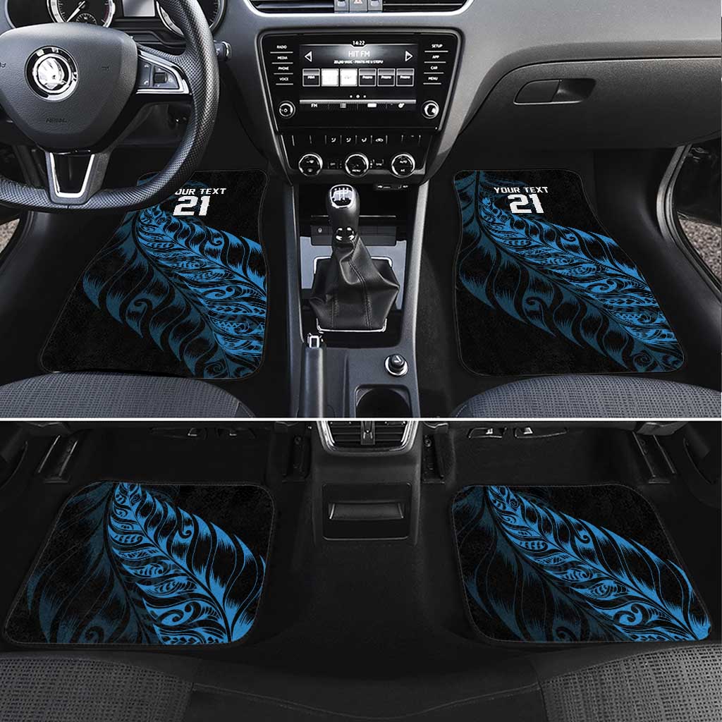New Zealand Lawn Bowls Custom Car Mats Blue Maori Warrior Tribal Silver Fern - Aussie Hoodie