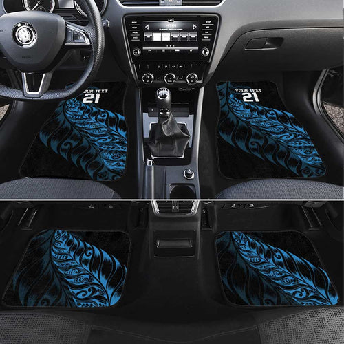 New Zealand Lawn Bowls Custom Car Mats Blue Maori Warrior Tribal Silver Fern - Aussie Hoodie