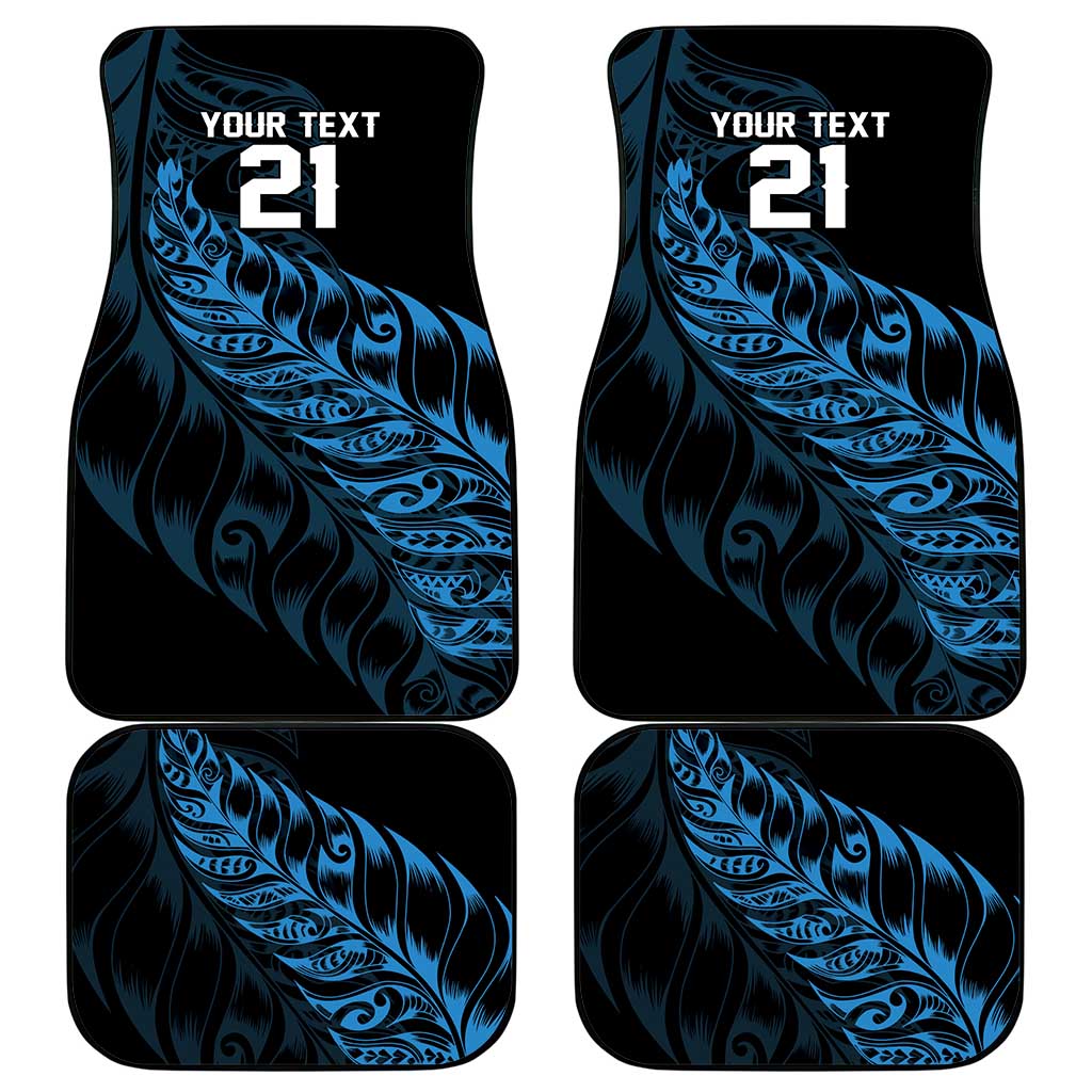 New Zealand Lawn Bowls Custom Car Mats Blue Maori Warrior Tribal Silver Fern - Aussie Hoodie