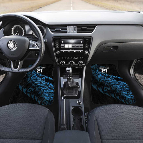 New Zealand Lawn Bowls Custom Car Mats Blue Maori Warrior Tribal Silver Fern - Aussie Hoodie