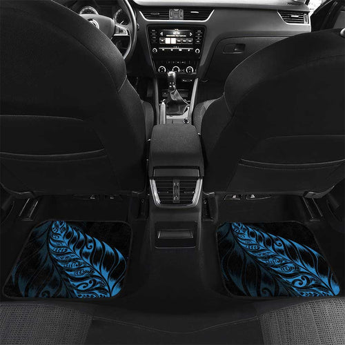 New Zealand Lawn Bowls Custom Car Mats Blue Maori Warrior Tribal Silver Fern - Aussie Hoodie