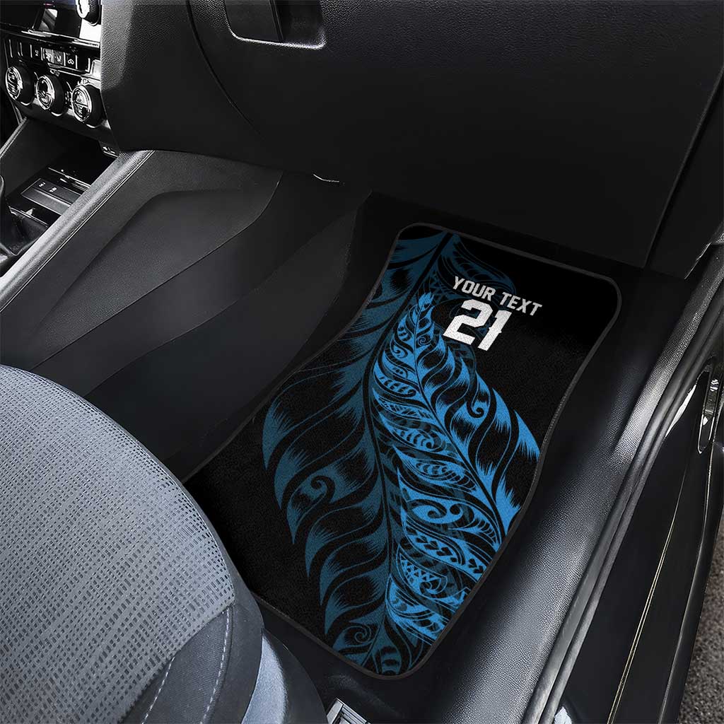New Zealand Lawn Bowls Custom Car Mats Blue Maori Warrior Tribal Silver Fern - Aussie Hoodie