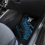 New Zealand Lawn Bowls Custom Car Mats Blue Maori Warrior Tribal Silver Fern - Aussie Hoodie