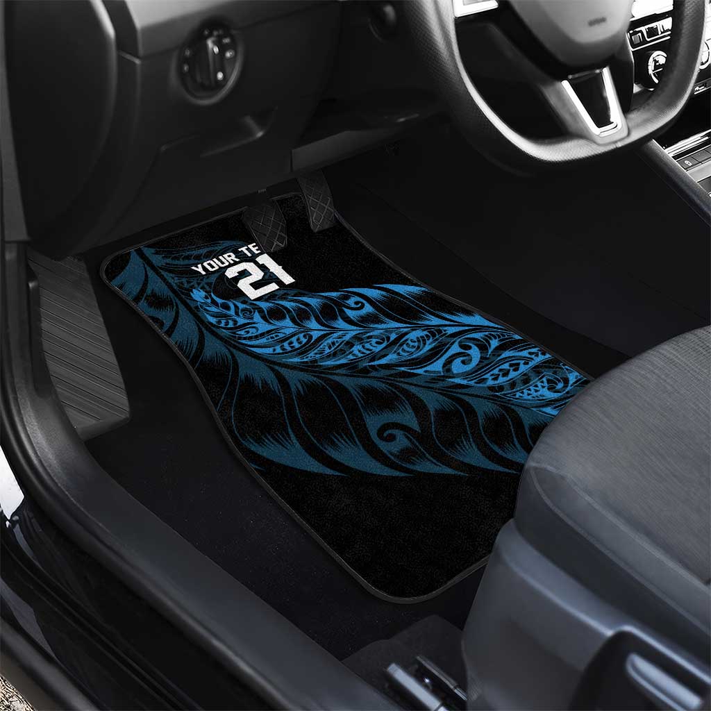 New Zealand Lawn Bowls Custom Car Mats Blue Maori Warrior Tribal Silver Fern - Aussie Hoodie