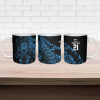 New Zealand Lawn Bowls Custom Ceramic Mug Blue Maori Warrior Tribal Silver Fern - Aussie Hoodie