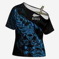 New Zealand Lawn Bowls Custom Cross Shoulder Shirt Blue Maori Warrior Tribal Silver Fern - Aussie Hoodie