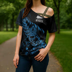 New Zealand Lawn Bowls Custom Cross Shoulder Shirt Blue Maori Warrior Tribal Silver Fern - Aussie Hoodie