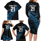New Zealand Lawn Bowls Custom Family Matching Long Sleeve Bodycon Dress and Hawaiian Shirt Blue Maori Warrior Tribal Silver Fern - Aussie Hoodie