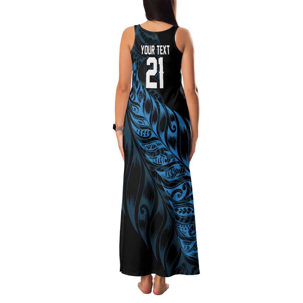 New Zealand Lawn Bowls Custom Family Matching Tank Maxi Dress and Hawaiian Shirt Blue Maori Warrior Tribal Silver Fern - Aussie Hoodie