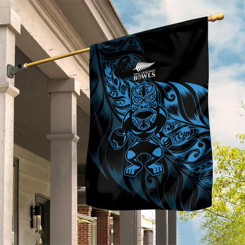 New Zealand Lawn Bowls Garden Flag Blue Maori Warrior Tribal Silver Fern - Aussie Hoodie