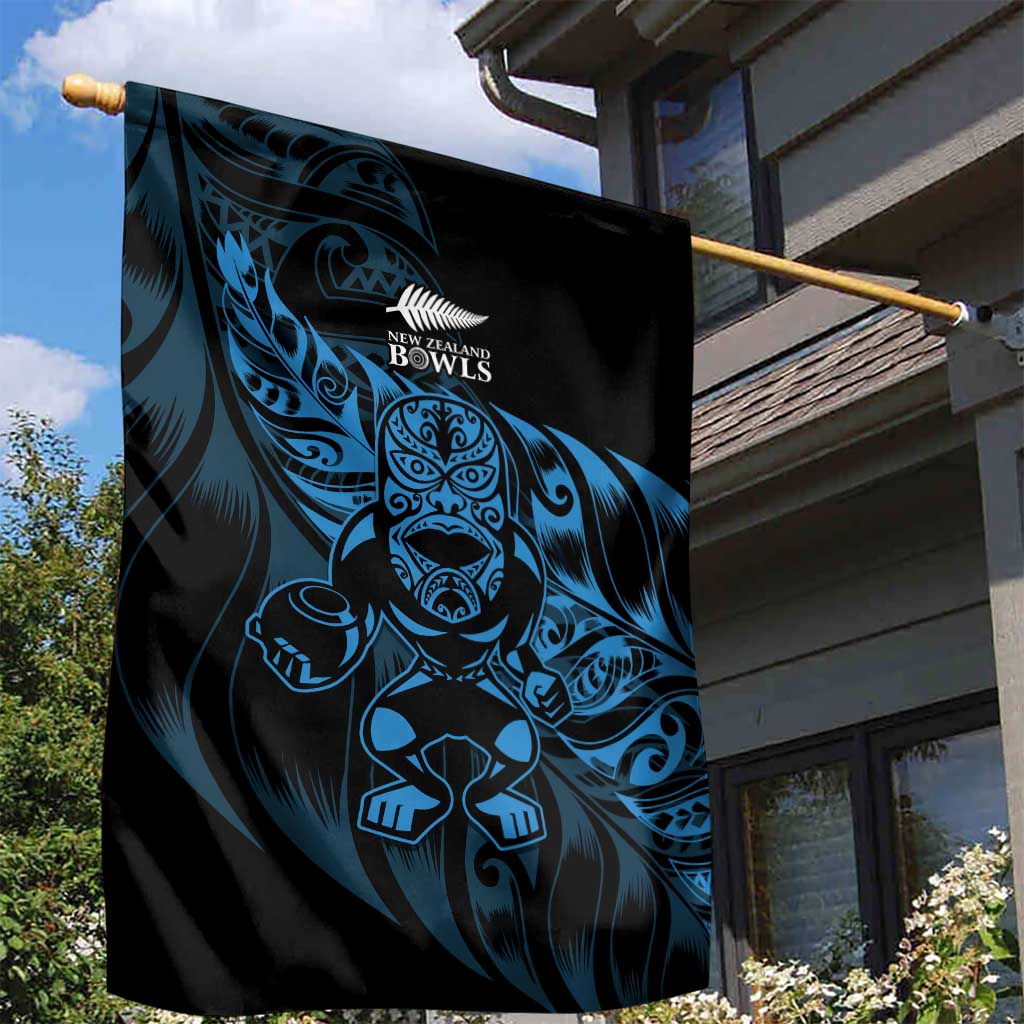 New Zealand Lawn Bowls Garden Flag Blue Maori Warrior Tribal Silver Fern - Aussie Hoodie