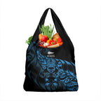 New Zealand Lawn Bowls Grocery Bag Blue Maori Warrior Tribal Silver Fern - Aussie Hoodie