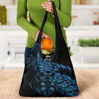 New Zealand Lawn Bowls Grocery Bag Blue Maori Warrior Tribal Silver Fern - Aussie Hoodie