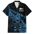 New Zealand Lawn Bowls Custom Hawaiian Shirt Blue Maori Warrior Tribal Silver Fern - Aussie Hoodie
