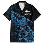 New Zealand Lawn Bowls Custom Hawaiian Shirt Blue Maori Warrior Tribal Silver Fern - Aussie Hoodie