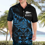 New Zealand Lawn Bowls Custom Hawaiian Shirt Blue Maori Warrior Tribal Silver Fern - Aussie Hoodie