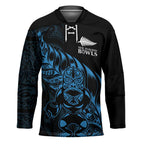 New Zealand Lawn Bowls Custom Hockey Jersey Blue Maori Warrior Tribal Silver Fern - Aussie Hoodie