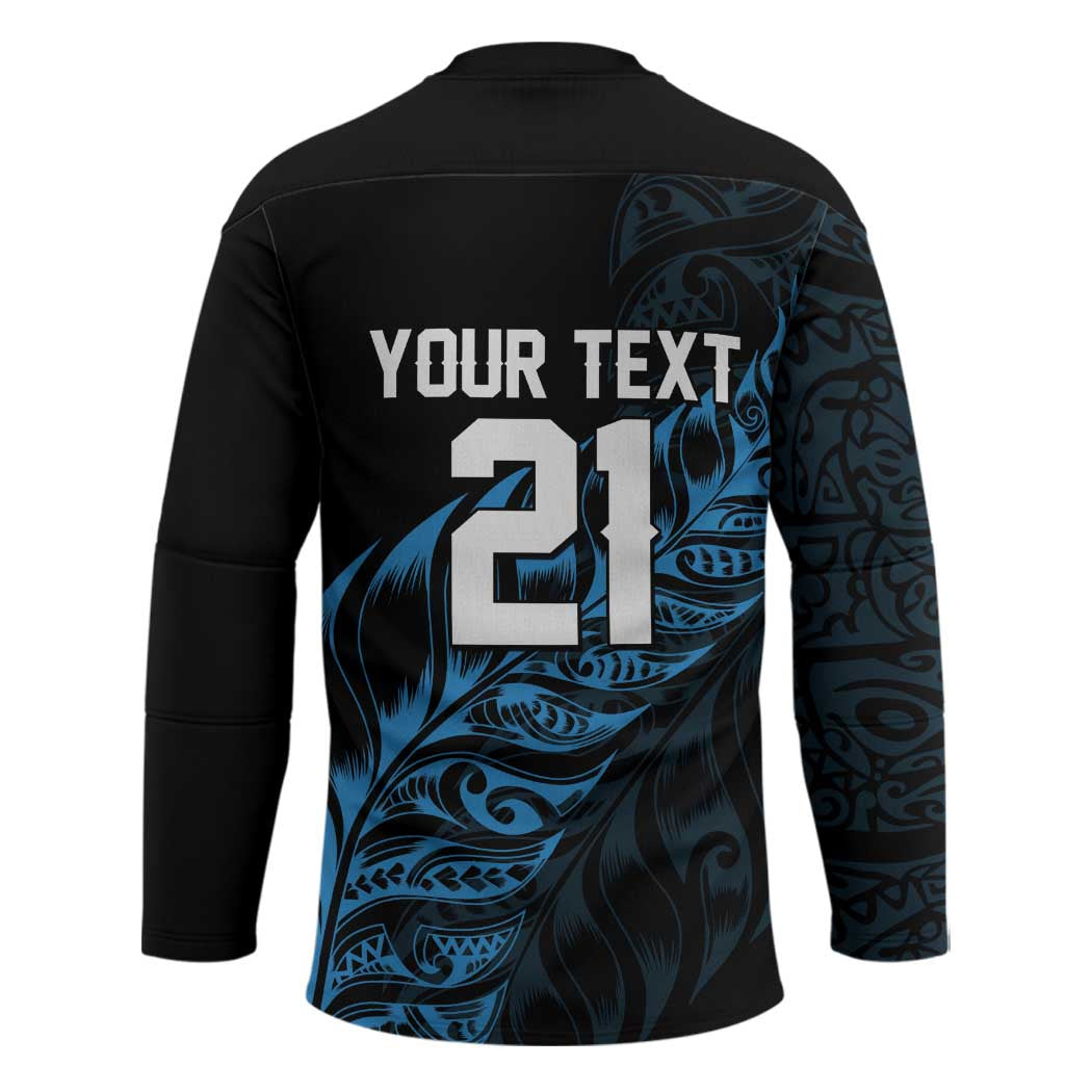 New Zealand Lawn Bowls Custom Hockey Jersey Blue Maori Warrior Tribal Silver Fern - Aussie Hoodie