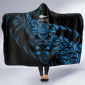 New Zealand Lawn Bowls Hooded Blanket Blue Maori Warrior Tribal Silver Fern - Aussie Hoodie