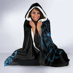 New Zealand Lawn Bowls Hooded Blanket Blue Maori Warrior Tribal Silver Fern - Aussie Hoodie