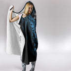 New Zealand Lawn Bowls Hooded Blanket Blue Maori Warrior Tribal Silver Fern - Aussie Hoodie