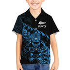 New Zealand Lawn Bowls Custom Kid Hawaiian Shirt Blue Maori Warrior Tribal Silver Fern - Aussie Hoodie