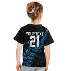 New Zealand Lawn Bowls Custom Kid T Shirt Blue Maori Warrior Tribal Silver Fern - Aussie Hoodie
