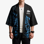 New Zealand Lawn Bowls Custom Kimono Blue Maori Warrior Tribal Silver Fern - Aussie Hoodie