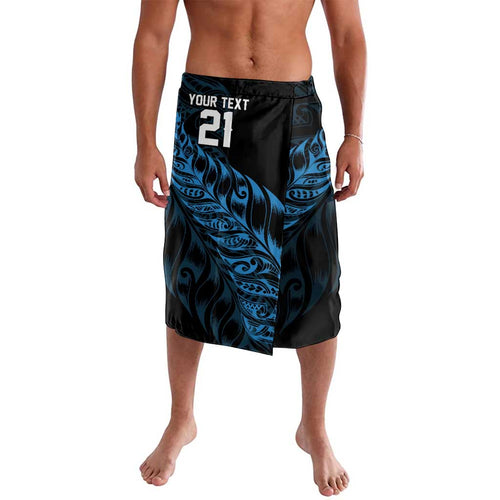 New Zealand Lawn Bowls Custom Lavalava Blue Maori Warrior Tribal Silver Fern - Aussie Hoodie