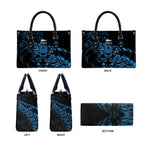 New Zealand Lawn Bowls Leather Bag Blue Maori Warrior Tribal Silver Fern - Aussie Hoodie
