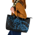New Zealand Lawn Bowls Leather Tote Bag Blue Maori Warrior Tribal Silver Fern - Aussie Hoodie