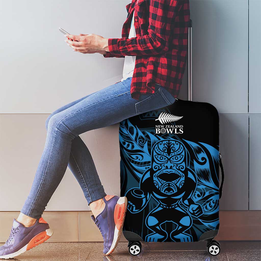 New Zealand Lawn Bowls Luggage Cover Blue Maori Warrior Tribal Silver Fern - Aussie Hoodie