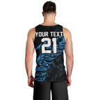 New Zealand Lawn Bowls Custom Men Tank Top Blue Maori Warrior Tribal Silver Fern - Aussie Hoodie
