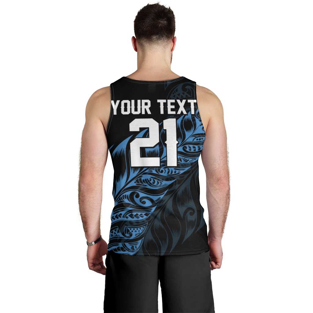 New Zealand Lawn Bowls Custom Men Tank Top Blue Maori Warrior Tribal Silver Fern - Aussie Hoodie