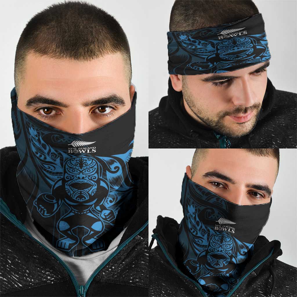 New Zealand Lawn Bowls Neck Gaiter Blue Maori Warrior Tribal Silver Fern - Aussie Hoodie