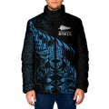 New Zealand Lawn Bowls Custom Padded Jacket Blue Maori Warrior Tribal Silver Fern - Aussie Hoodie