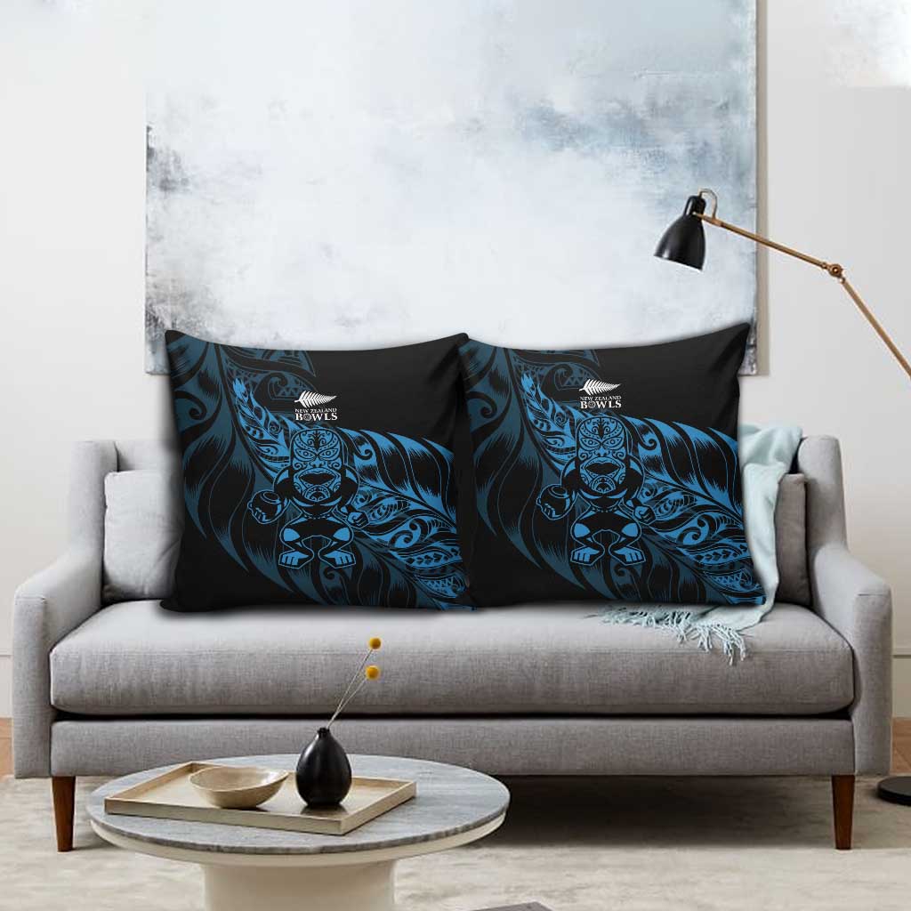 New Zealand Lawn Bowls Pillow Cover Blue Maori Warrior Tribal Silver Fern - Aussie Hoodie