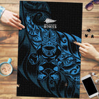 New Zealand Lawn Bowls Puzzle Blue Maori Warrior Tribal Silver Fern - Aussie Hoodie