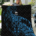 New Zealand Lawn Bowls Quilt Blue Maori Warrior Tribal Silver Fern - Aussie Hoodie