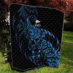 New Zealand Lawn Bowls Quilt Blue Maori Warrior Tribal Silver Fern - Aussie Hoodie