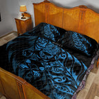 New Zealand Lawn Bowls Quilt Bed Set Blue Maori Warrior Tribal Silver Fern - Aussie Hoodie
