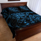 New Zealand Lawn Bowls Quilt Bed Set Blue Maori Warrior Tribal Silver Fern - Aussie Hoodie