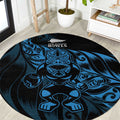 New Zealand Lawn Bowls Round Carpet Blue Maori Warrior Tribal Silver Fern - Aussie Hoodie