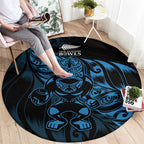 New Zealand Lawn Bowls Round Carpet Blue Maori Warrior Tribal Silver Fern - Aussie Hoodie