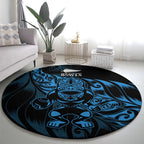 New Zealand Lawn Bowls Round Carpet Blue Maori Warrior Tribal Silver Fern - Aussie Hoodie
