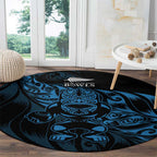 New Zealand Lawn Bowls Round Carpet Blue Maori Warrior Tribal Silver Fern - Aussie Hoodie