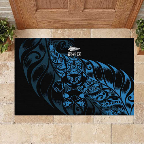 New Zealand Lawn Bowls Rubber Doormat Blue Maori Warrior Tribal Silver Fern - Aussie Hoodie