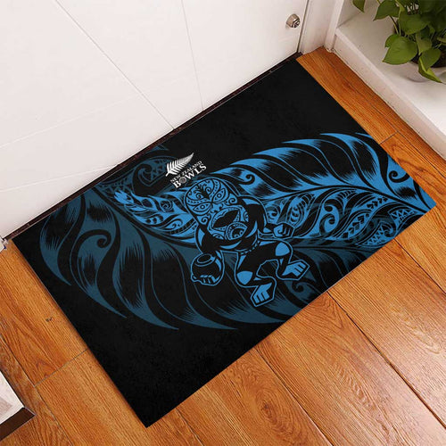 New Zealand Lawn Bowls Rubber Doormat Blue Maori Warrior Tribal Silver Fern - Aussie Hoodie
