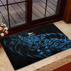 New Zealand Lawn Bowls Rubber Doormat Blue Maori Warrior Tribal Silver Fern - Aussie Hoodie