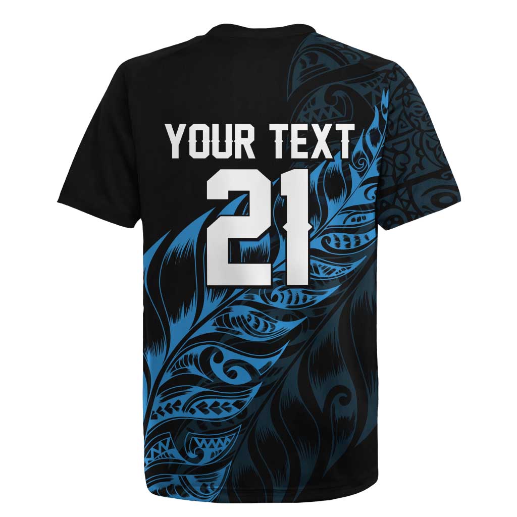 New Zealand Lawn Bowls Custom Rugby Jersey Blue Maori Warrior Tribal Silver Fern - Aussie Hoodie